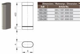 Ovāls ieliktnis 100x200, L-0.5m