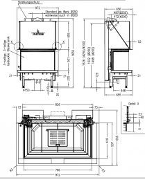 Tērauda kamīna kurtuve Spartherm Premium A-3RL-80h, d.200