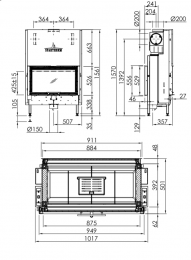 Tērauda kamīna kurtuve Spartherm Varia FD-87h, ar divām fasādēm