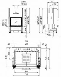 Tērauda kamīna kurtuve Spartherm Varia 1Vh-4S, stikla augstums 51,3 cm