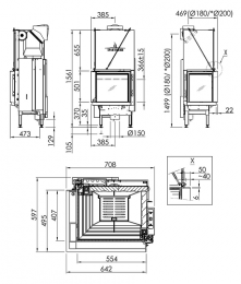 Tērauda kamīna kurtuve Spartherm Premium V-2L-55h